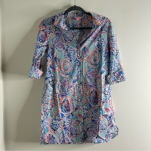 Lily Pulitzer Tunic Jupiter Island Top Cover Up Dress S Shell Me About It